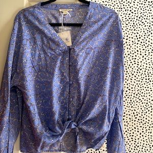 M -NWT Beach Lunch Lounge Patterned Blouse